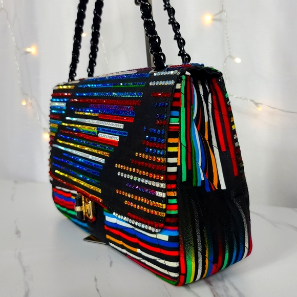 Handmade African Print Ankara Embellished Bag - Picture 4 of 4